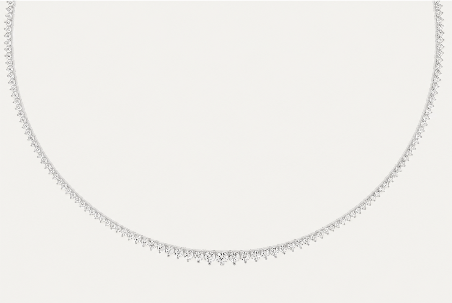 The Lida – 5.20 CTW Round Lab-Grown Diamond Graduated Tennis Necklace