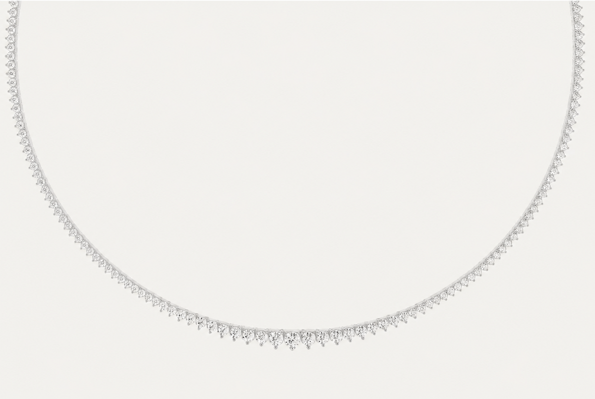 The Lida – 5.20 CTW Round Lab-Grown Diamond Graduated Tennis Necklace