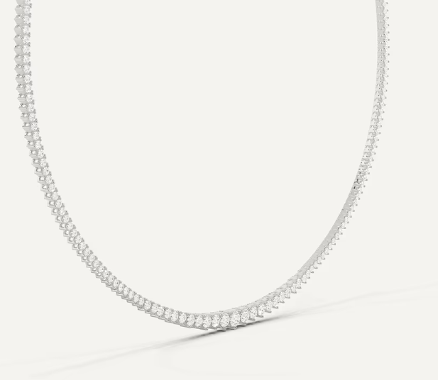 The Lida – 5.20 CTW Round Lab-Grown Diamond Graduated Tennis Necklace
