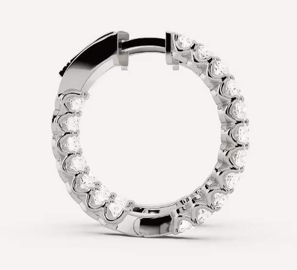 The Sofia – 2 CTW Round Lab-Grown Diamond Inside Out Hoop Earrings
